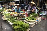 In the market of Hoian (Vietnam) we can find all type of vegetables, meats and fish. . HOIAN-VIETNAM.