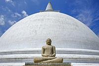 Anuradhapura, Sri Lanka - February 2020: Buddhist stupa Mirisavatiya Dagoba on February 6, 2020 in Anuradhapura, Sri Lanka.