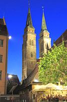 St Sebaldus Church at Night, Nuremberg, Bavaria, Germany.
