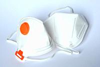Detail of KN95 or N95 mask for protection pm2. 5 and Corona Virus (COVIT-19) on white background.