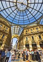Milan, Milan Province, Lombardy, Italy. Galleria Vittorio Emanuele II shopping arcade.