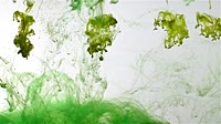 Colorful beautiful green and yellow Abstract Ink Explosion on white Background