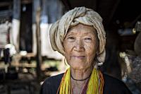 Portrait of an elder hilltribe woman near Pai, Thailand.