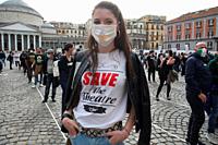 The workers of the Campania Region of Culture and Entertainment gathered in Piazza del Plebiscito in Naples, to protest the restrictive measures set o...