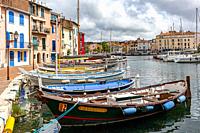 View of Martigues, district of the island, the Venice of Provence, welcome to Provence.