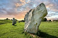 Avebury Neolithic standing stone Circle the largest in England, Wiltshire, England, Europe.