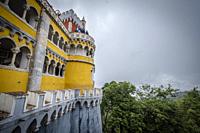 Most beautiful castles of Europe - Pena palace in Lisbon, Portugal.
