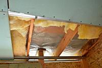 Plasterboard ceiling lining and its the insulation.