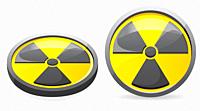 an emblem is a sign of radiation vector illustration isolated on white background.