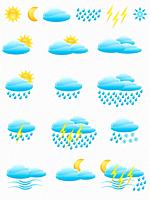 icons of weather vector illustration isolated on white background.