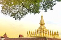 That Luang Stupa, landmark of Vientiane, Lao PDR.