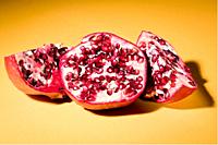 The pomegranate (Punica granatum) is a small deciduous fruit tree in the family Lythraceae, whose fruit is the pomegranate.