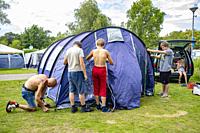 RENESSE - Holidaymakers at the ""Dune & Beach"" campsite in Renesse. Because of all the corona measures and the risk of outbreaks in popular holiday a...