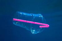 BECICI AND BUDVA, BUDVA MUNICIPALITY, MONTENEGRO - JULY 31, 2020: Plastic and other garbage polluting in the Adriatic Sea. Used medical face masks dis...