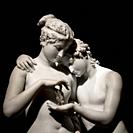 MILAN, ITALY - June 2020. Antonio Canova's masterpiece Cupid and Psyche (Amore e psiche, 1797), symbol of eternal love. Psyche raises Cupid left hand ...