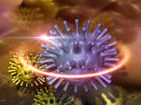Virus and bacterium background - High Quality 3D Render.
