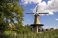The windmill Bernissemolen in the village Geervliet close to Rotterdam.