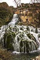 Orbaneja del Castillo waterfall in a village of Burgos in Spain.