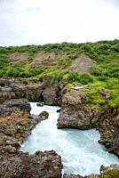 view at Hraunfossar river in Iceland