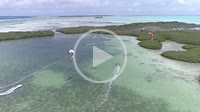 Los Roques venezuela -Caribbean-sea-Fantastic-landscape Kitesuf in mangrove fores and clear crystal water, from drone.