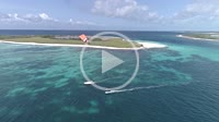 Los Roques venezuela -Caribbean-sea-Fantastic-landscape Kitesuf in clear crystal water, from drone