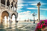 Early morning over San Marco square in Venice, Italy.
