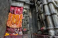 Detail of the Kamakhya Temple in Guwahati in the state of Assam, India. It is a Sakta temple dedicated to the mother goddess Kamakhya.