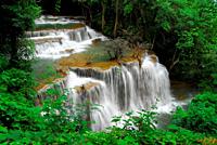 Huay Mae Kamin Waterfall in Khuean Srinagarindra National Park, Kanchanaburi province, Thailand.