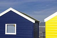 Summer in Suffolk. Beach huts in Southwold,UK.