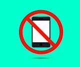 No cell phone, Mobile Phone prohibited, phone logo vector illustration