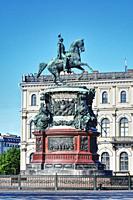 Russian Emperor Nicolas I bronze monument. St. Petersburg, Russia.