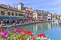 Annecy in Alps, Old city canal view, France.