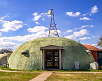 A dome home located at the Monolithic Dome Institute in Italy, Texas.