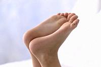 Close-up of a child´s feet up, feet up