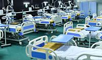 Assam Chief Minister Himanta Biswa Sarma (Unseen) inaugurates 300-bedded hospital to treat COVID-19 coronavirus patients at Indira Gandhi Stadium in G...