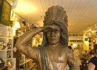 Indian sculpture in a Vermont country styore.