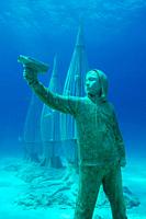 Museum of Underwater Sculpture Ayia Napa (MUSAN). Art work sculptor Jason deCaires Taylor. Mediterranean Sea, Ayia Napa, Cyprus.