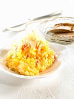 creamy rice with pumpkin, leeks, carrots and tomatoes.