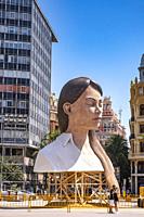 La meditadora (Falla Municipal 2020). Fallas 2021. València. Spain. The Meditadora returns to the street as a symbol of the covid pandemic. 500 days l...