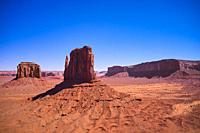 West Mitten Butte, The Mittens and Merrick Butte In Monument Valley, Arizona.