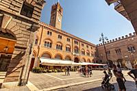 TREVISO, ITALY 13 AUGUST 2020: Piazza dei Signori in Treviso in Italy.