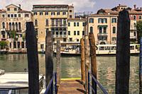 VENICE, ITALY: Venice ferry public transportation.