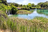 Waterfalls at The Ruidera Lagons. Castilla la Mamncha. Spain. Europe.