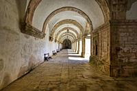 Monastery of Santa Clara-a-Nova, Corridor surrounding inner courtyard, Coimbra, Beira, Portugal.
