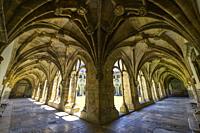 Santa Cruz Monastery, Cloister, Corridor surrounding inner courtyard, Coimbra, Beira, Portugal.