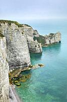 The cliffs of Etretat in Normandy, France.