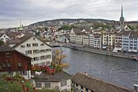 Zurich, Old city view by the lake, Switzerland, Europe.