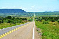 long straight road, New Mexico.