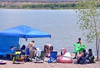 family at Cochiti lake, New Mexico.