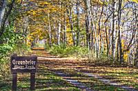 Martinton, West Virginia - The Greenbrier River Trail. The 78-mile rail trail runs along the Greenbrier River. Now a linear state park, it was formerl...